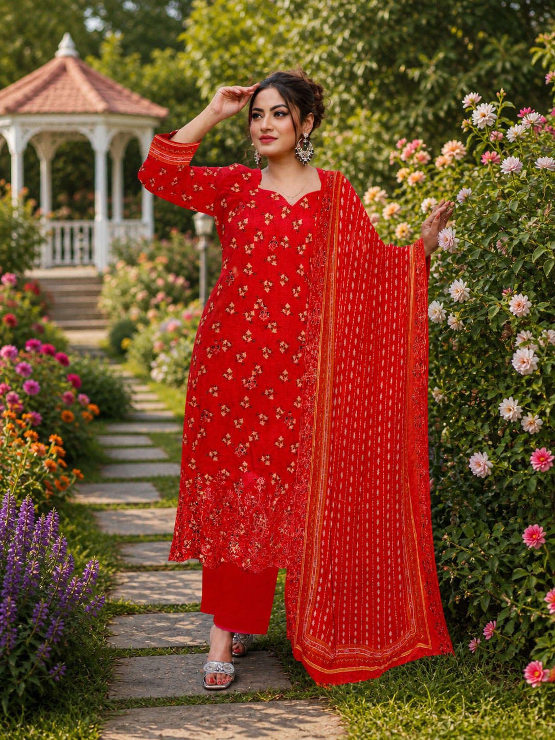 সুতি থ্রি পিস